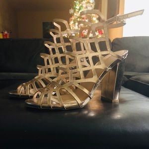 Gold stylish heels